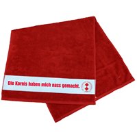 Handtuch rot mit Stick Schriftzug